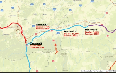 Harta la zi a autostrăzii Sibiu – Făgăraș. Optimismul legat de constructorul turc ține de ce se va întâmpla pe un lot din autostrada Transilvania. „Se vor împărți resursele”