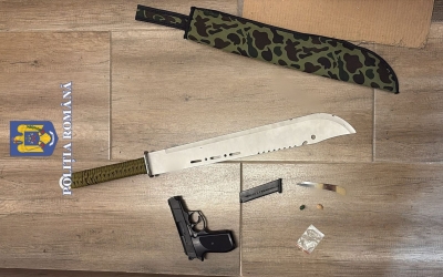 Un bărbat și-a luat doi prieteni și a tras focuri în aer dintr-o armă cu gaz în fața casei fostei partenere, după ce a amenințat-o