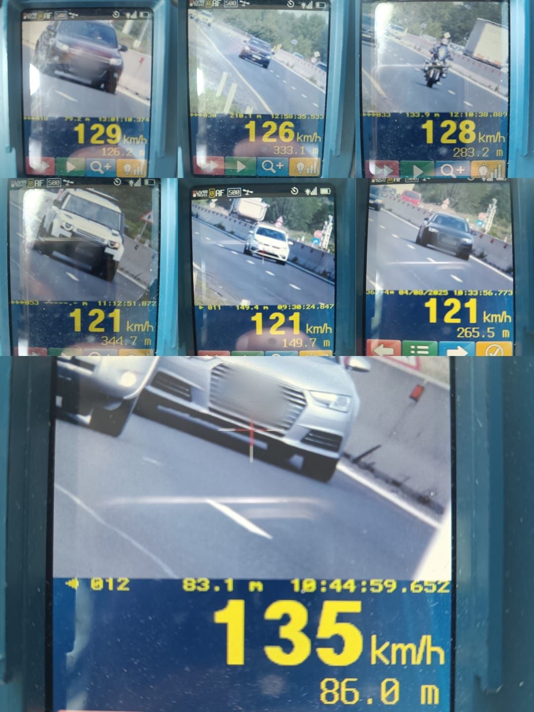 Poliția Sibiu publică fotografii cu vitezele înregistrate de radar, pe DN 1
