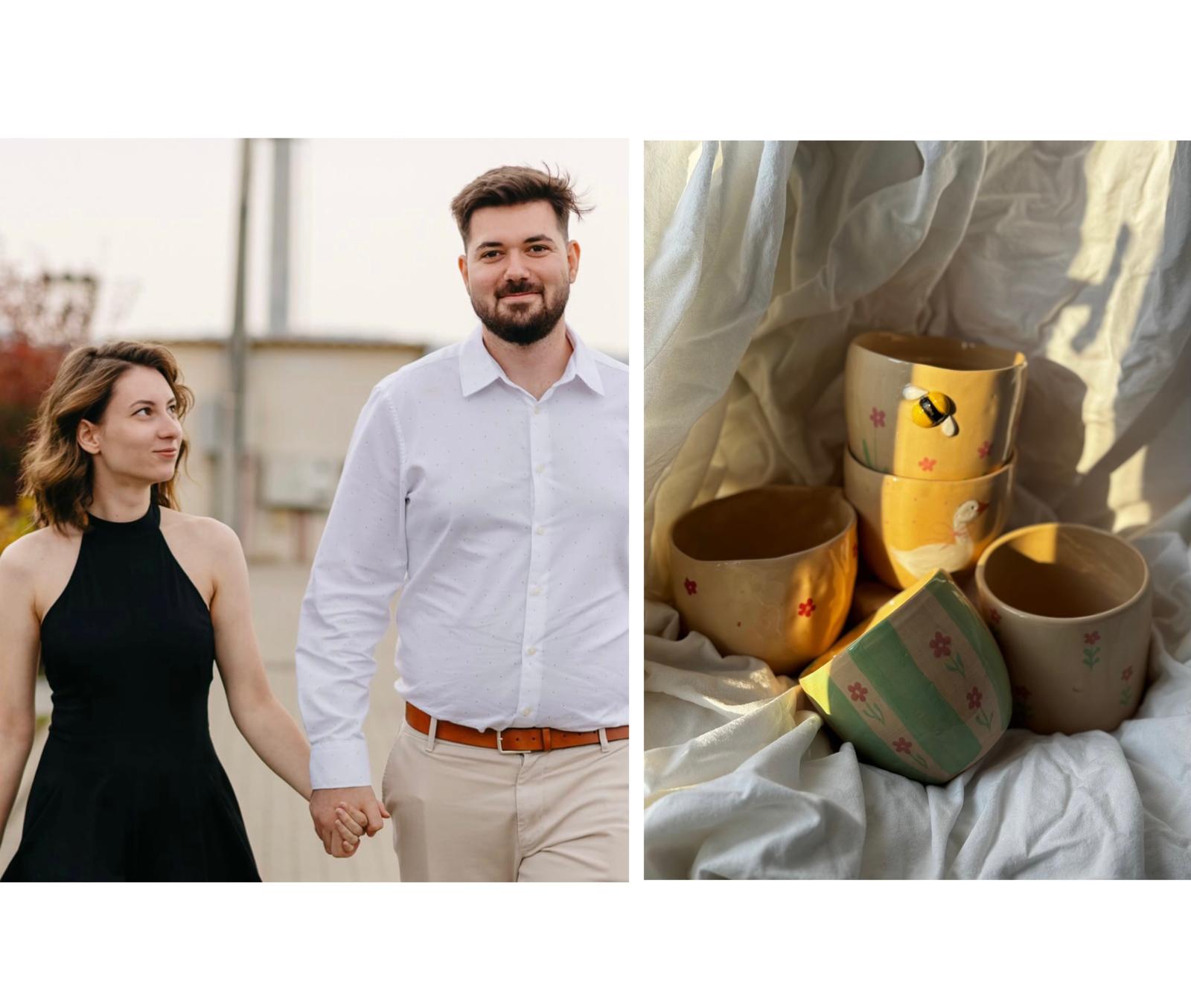 „Mâini în lut”: La 23 de ani, doi tineri din Sibiu și-au deschis propria afacere: „Am pornit cu gândul să ne concentrăm pe oameni și pe experiența pe care le-o oferim”