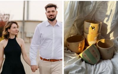 „Mâini în lut”: La 23 de ani, doi tineri din Sibiu și-au deschis propria afacere: „Am pornit cu gândul să ne concentrăm pe oameni și pe experiența pe care le-o oferim”