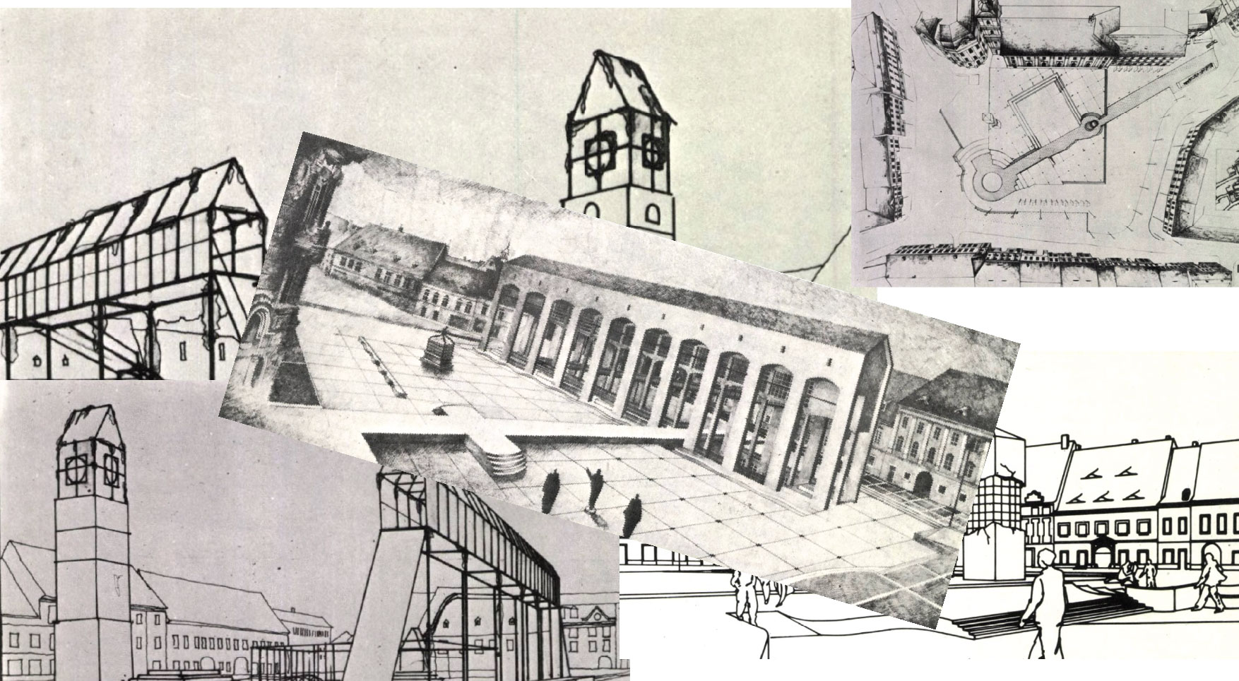 FOTO Un fost arhitect șef al Madridului a salvat Piața Mare a Sibiului. În anii 80 s-a dorit construirea aici a sediul Partidului Comunist. Cum trebuia să arate centrul Sibiului