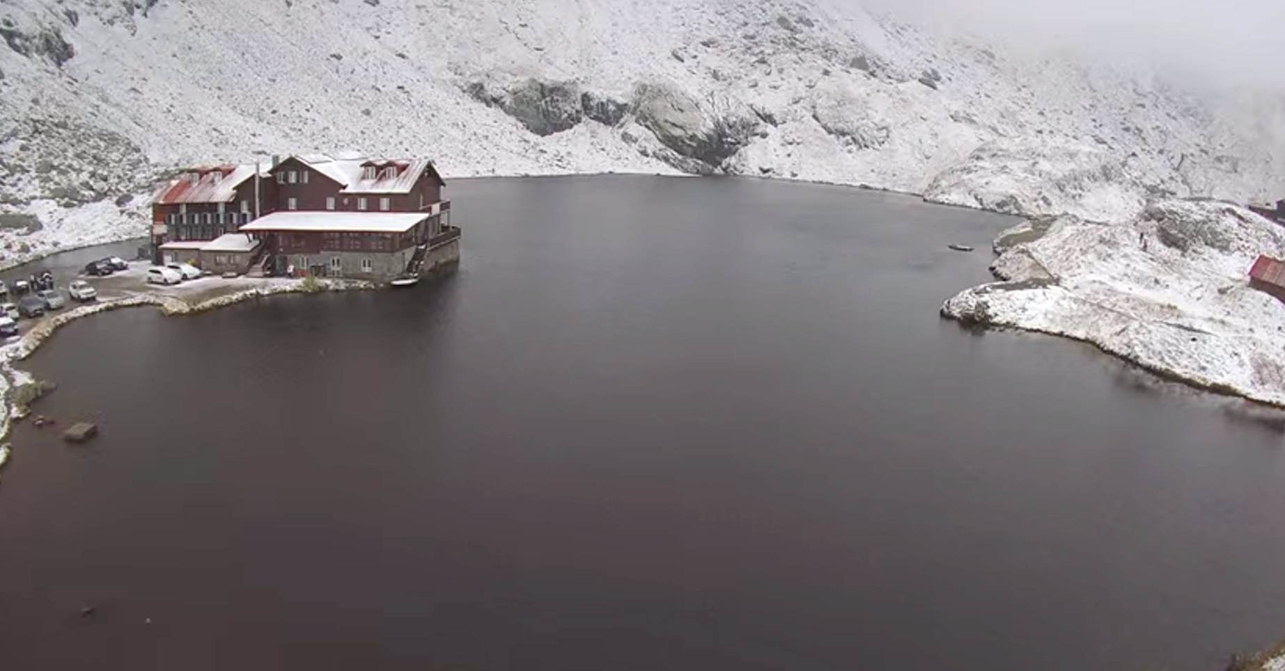 Prima ninsoare din această toamnă din zona turistică Bâlea Lac