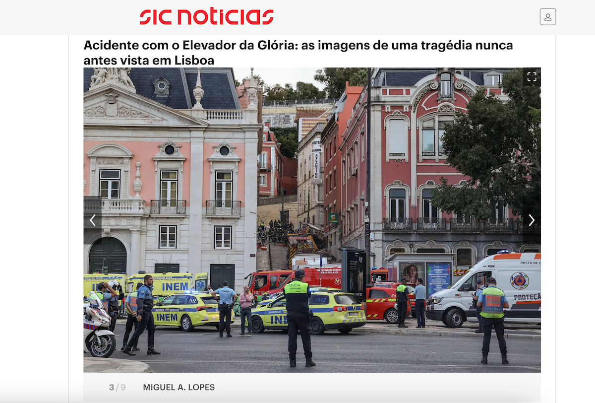 Zi de doliu național în Portugalia după deraierea soldată cu 15 morți a funicularului Gloria, o atracție turistică importantă din Lisabona