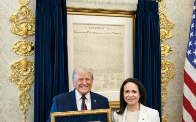 Trump salută „gestul magnific” făcut de Machado care i-a oferit medalia Nobelului pentru Pace