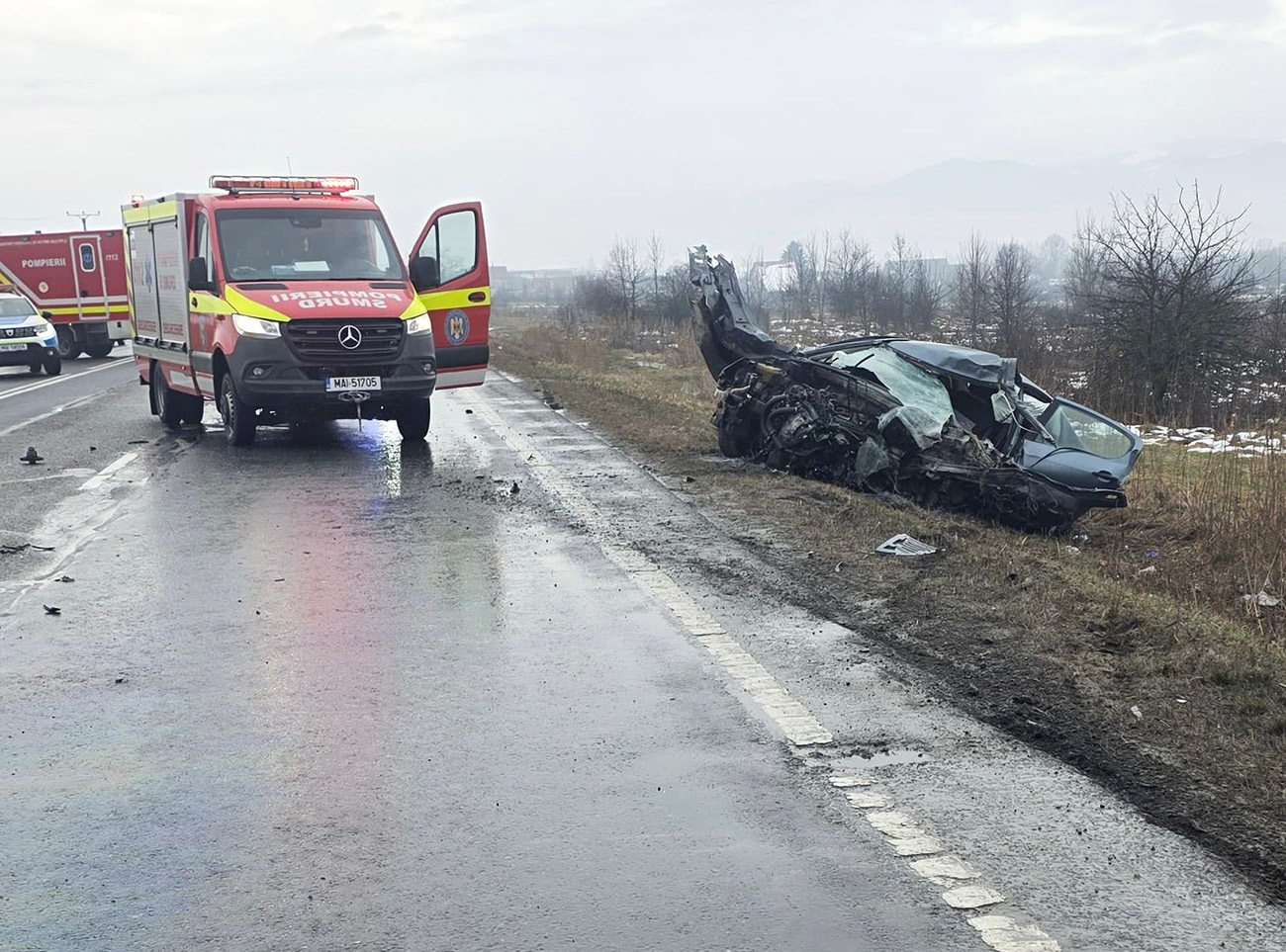 FOTO. Cum s-a petrecut accidentul mortal de pe DN1. Bărbatul de 33 de ani care a decedat a intrat pe contrasens - coliziune frontală cu o autoutilitară / Actualizare