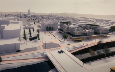 Proiectul Pieței Cibin a fost modificat pentru „o mai bună integrare în contextul istoric al zonei”: volumetria clădirilor redusă, curtea interioară a fost extinsă pentru mai multă lumină