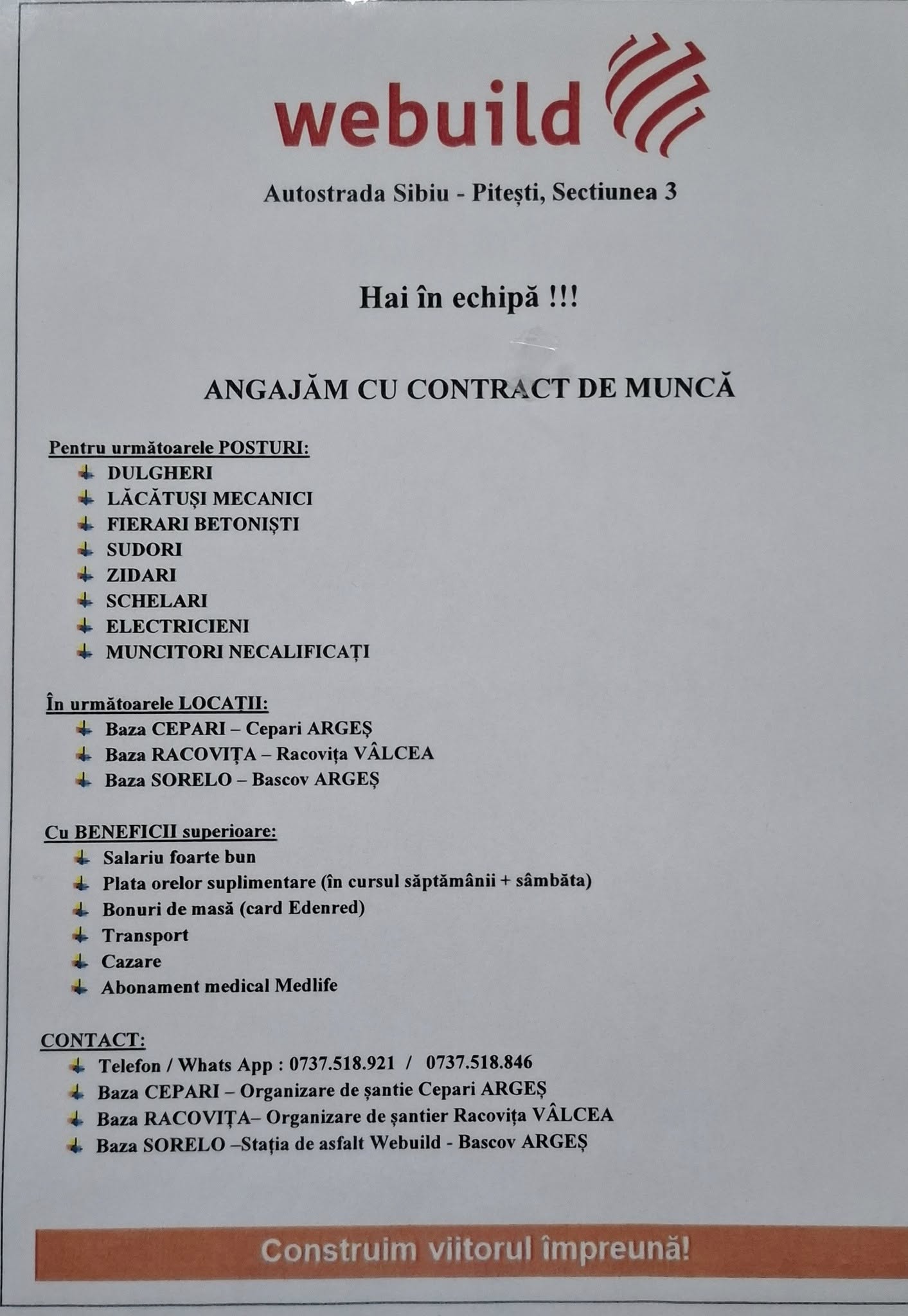 angajari webuild