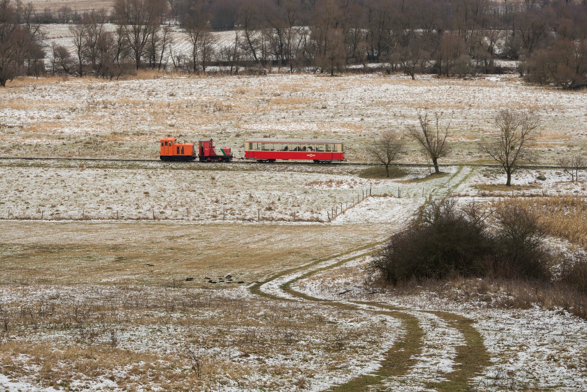 FOTO Prima locomotivă nouă de pe Valea Hârtibaciului, după 47 de ani, este portocalie