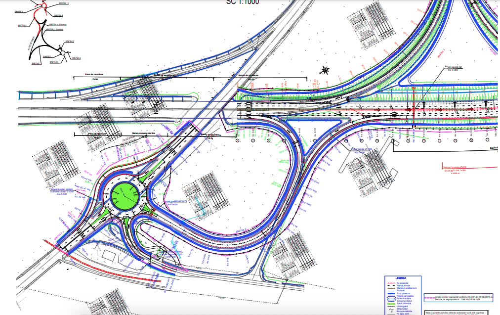 VIDEO-A început construcția noilor sensuri giratorii de la intersecția DN 1 cu drumul spre Mohu și cel spre Cisnădie