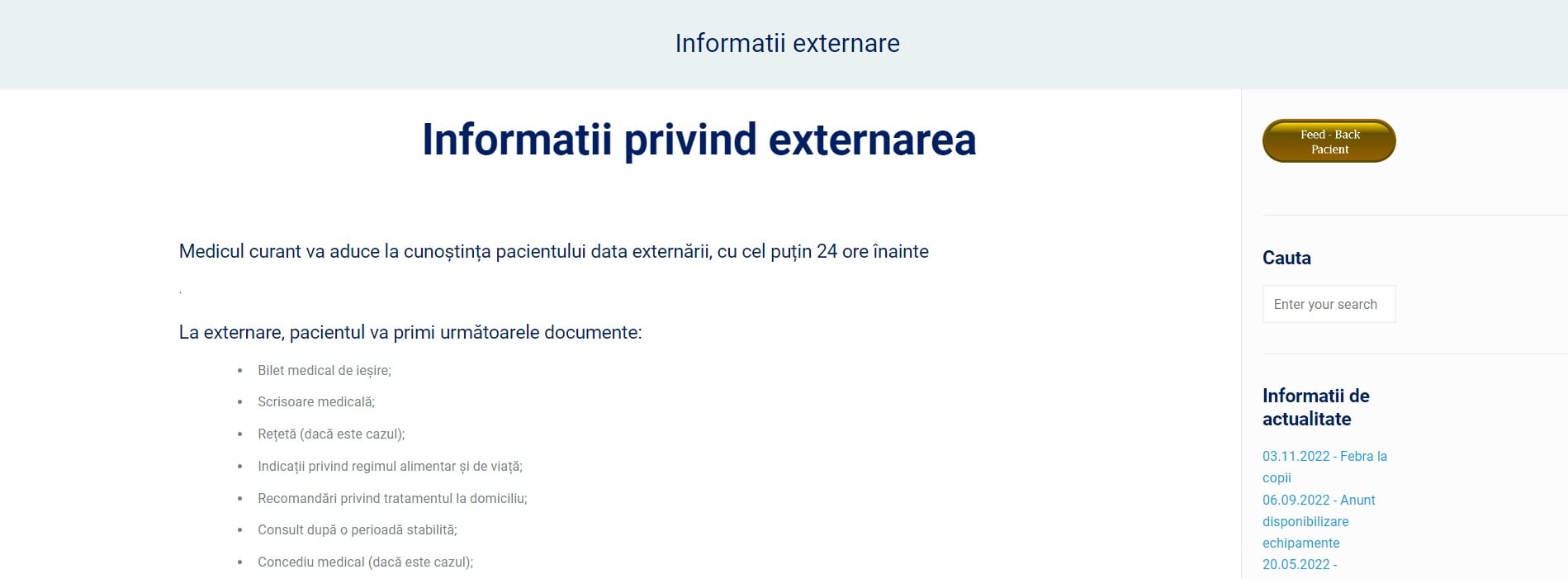 conditii externare