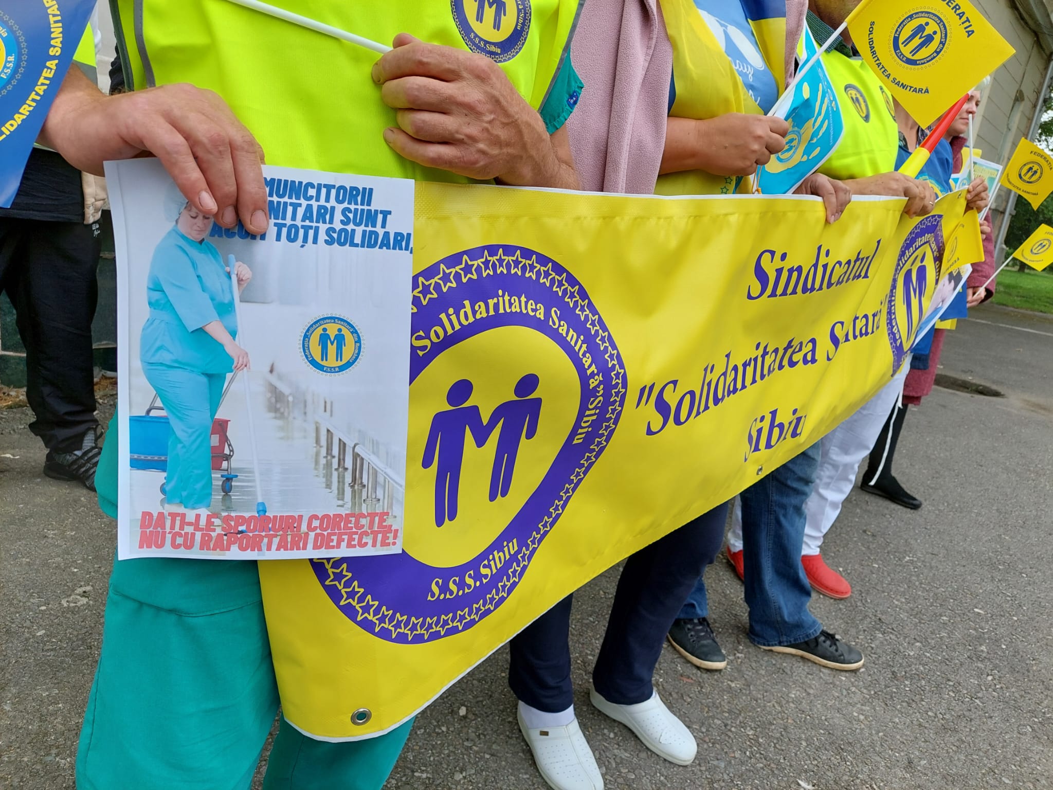Proteste în spitalele din Sibiu: „Lucrăm multe ore și suntem puțini oameni. Suntem epuizați”