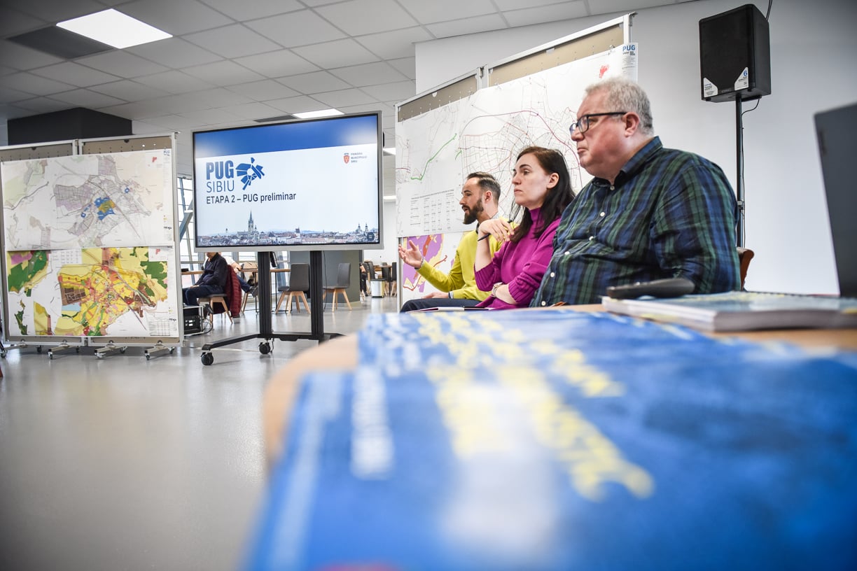 Noul PUG al Sibiului: „centre periferice” în cartiere, 134 ha de spații verzi noi, traseu inelar din Ogorului până în Gușterița. Primele observații ale arhitecților invitați la consultări