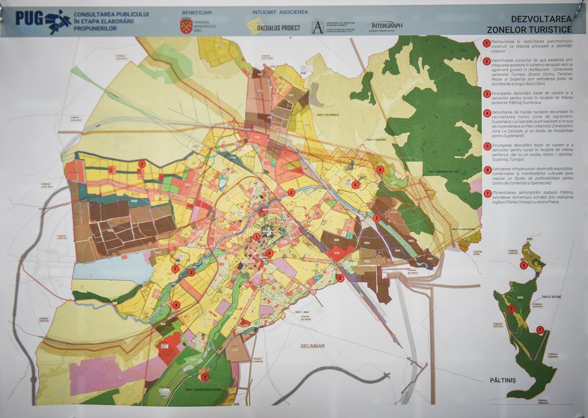 Noul PUG al Sibiului: „centre periferice” în cartiere, 134 ha de spații verzi noi, traseu inelar din Ogorului până în Gușterița. Primele observații ale arhitecților invitați la consultări