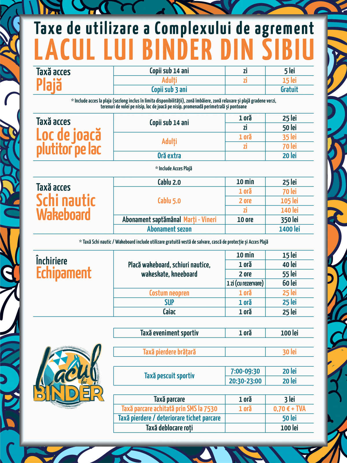 Complexul Lacul Binder se redeschide pe 1 mai: tarife de la 5 lei pentru copii și 15 lei pentru adulți