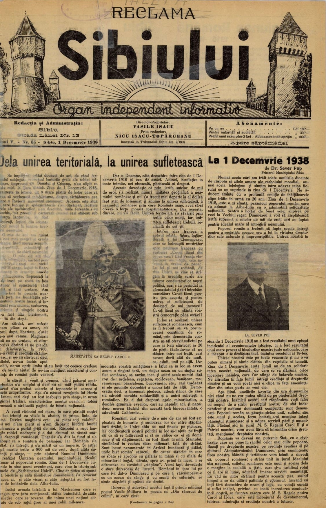 Istoria Sibiului prin ochii presei. Primele ediții din unele din cele mai importante ziare din Sibiu, din ultimii 232 de ani