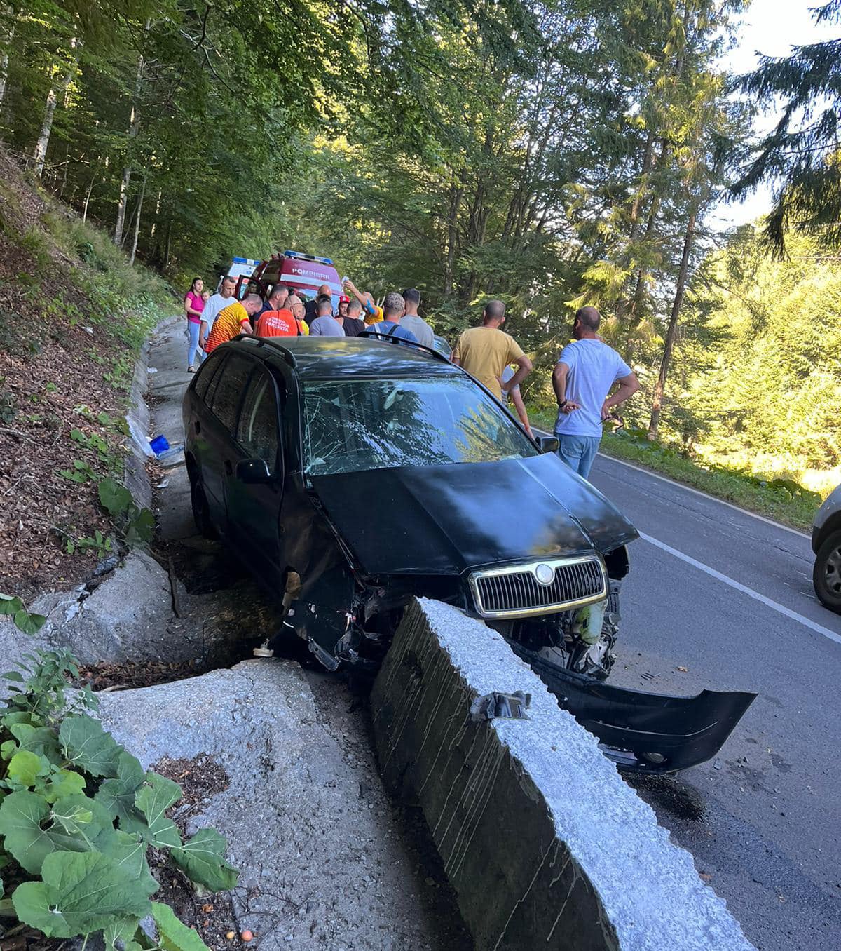 „Au făcut tot ce s-a putut, cu mâinile aproape goale”. Pompierii sibieni au salvat o familie cu un copil mic, implicată într-un accident în Harghita