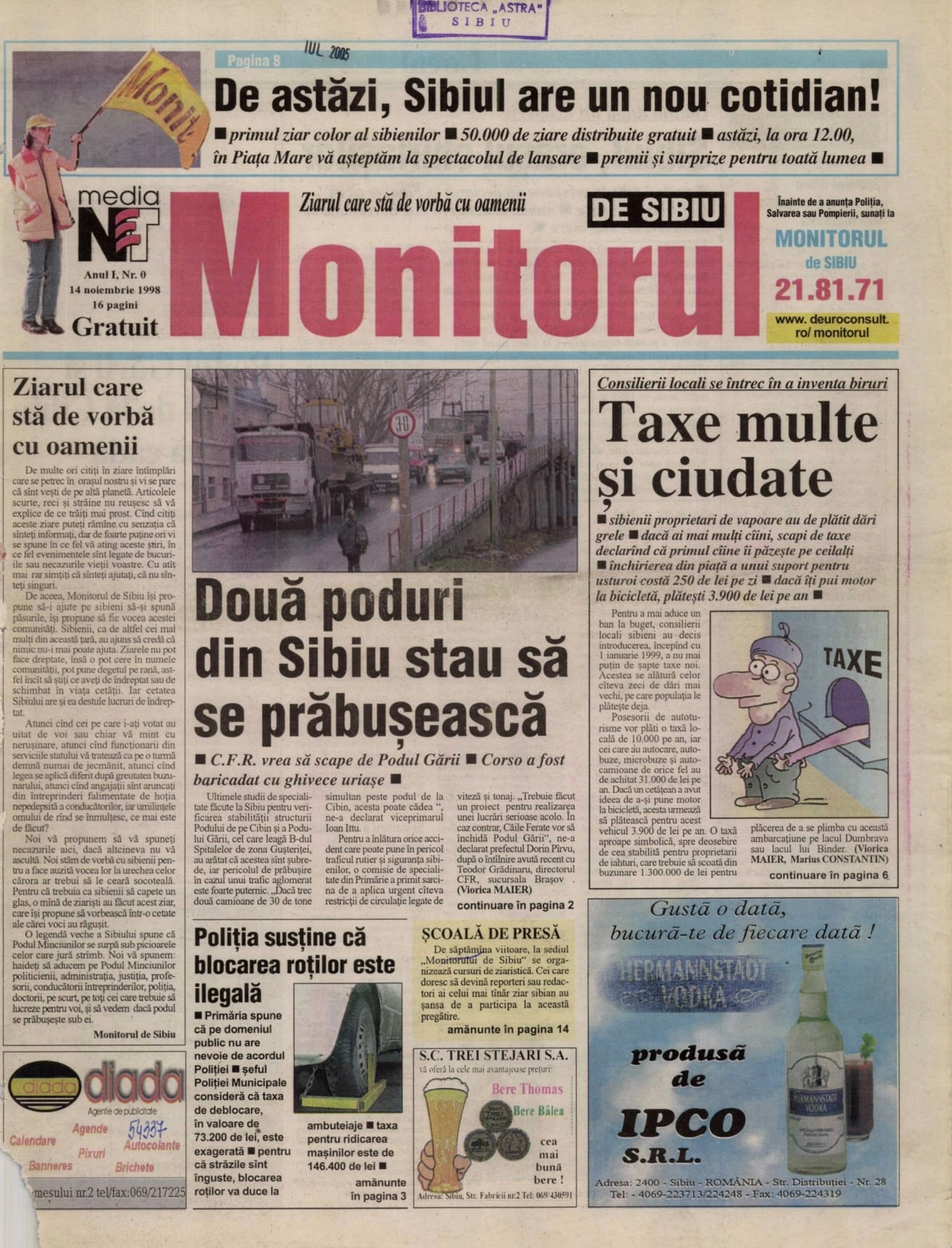 Istoria Sibiului prin ochii presei. Primele ediții din unele din cele mai importante ziare din Sibiu, din ultimii 232 de ani