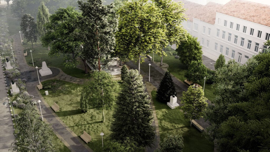 La reabilitarea parcului Astra se întocmesc hârtii de aproape cinci ani, pentru o lucrare care ar trebui să dureze cel mult zece luni. Sursa simulării: Primăria Sibiu