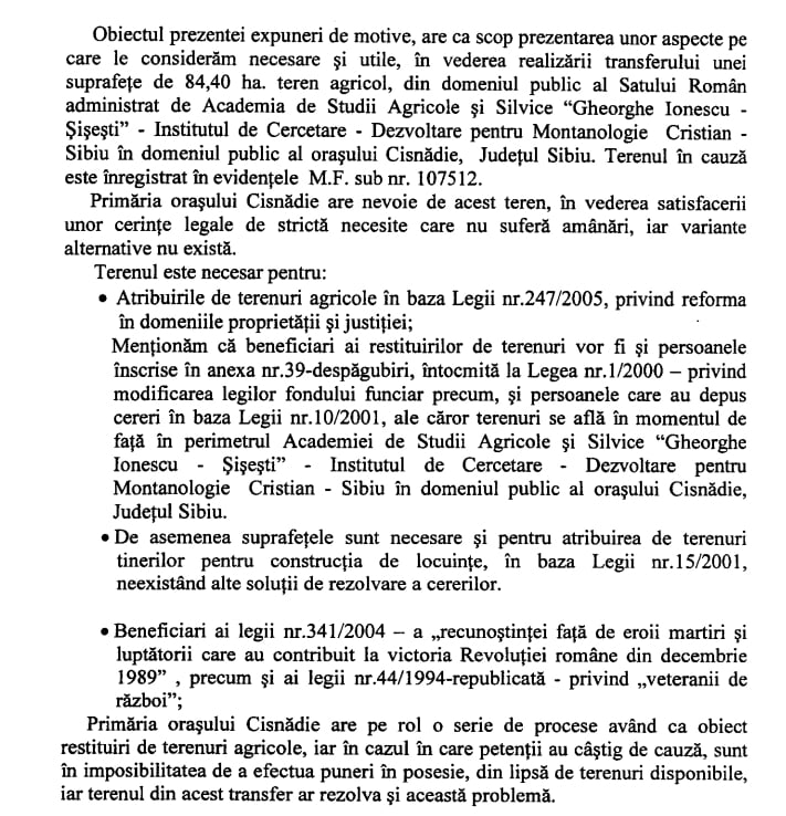 Când statul dă lege să împartă terenuri gratis oamenilor: exemplul celor 84 de ha dintre Cisnădie și Cisnădioara