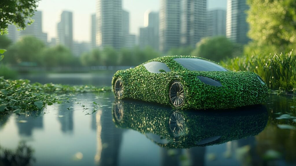 Paving the Way for a Greener Tomorrow. Clear ecology and emission-free transportation concept