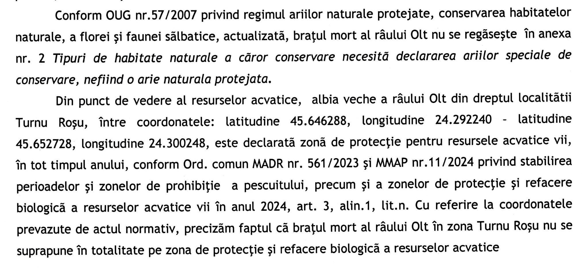 Au „rătăcit” o zonă dublu-protejată. Patru instituții despre excavările din vechiul braț al Oltului: totul este legal. „Răspunsul este o rușine”