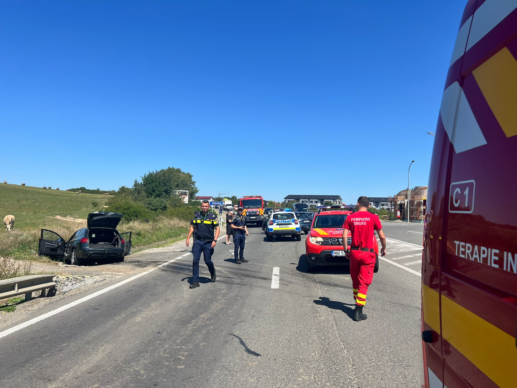 Și polițiștii și primarul cer giratoriu la ieșirea din Șelimbăr în DN1. „Foarte mulți merg înspre autostradă”