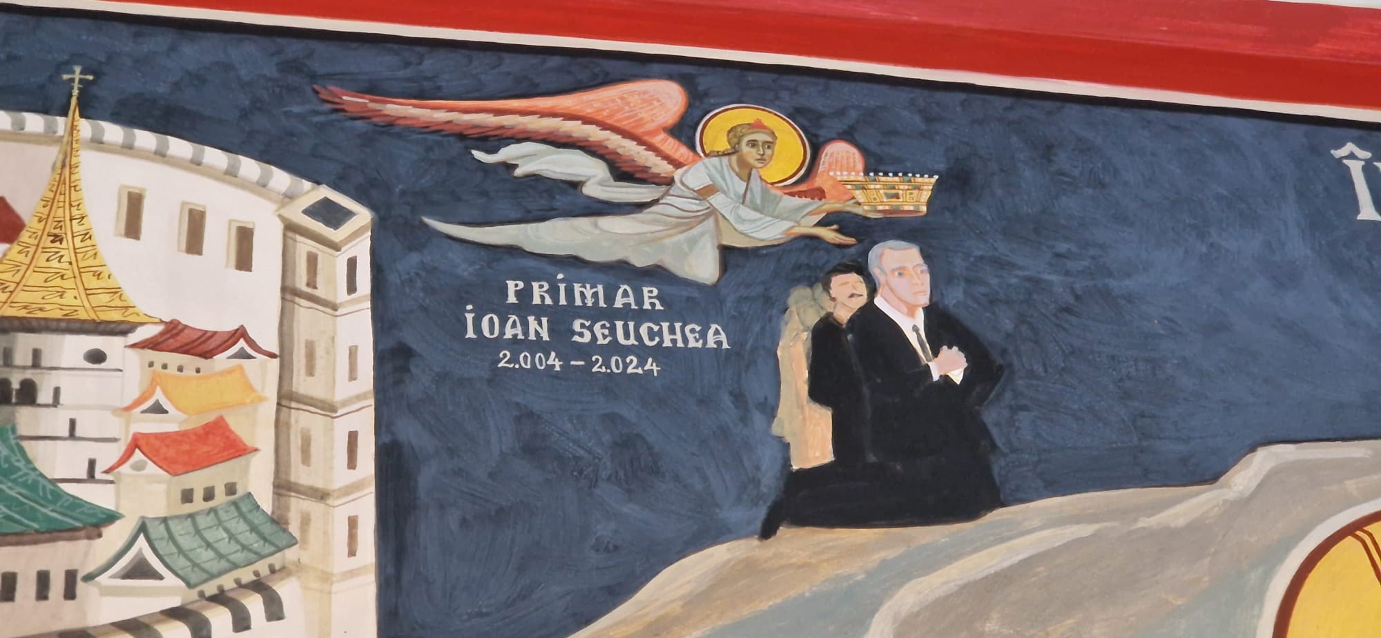Primarul și viceprimarul din Cristian au fost pictați în capela comunală, înainte de a-și încheia mandatele. „Ați mai văzut sfânt cu mustață?”. Fostul ales spune că nu el a cerut