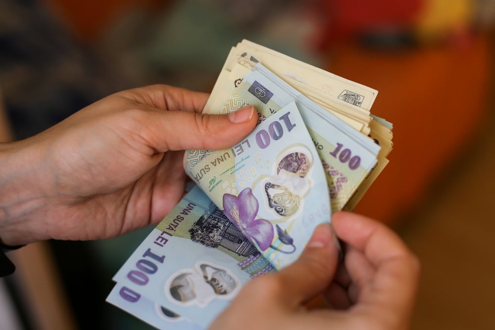 50 and 100 Romanian Lei currency