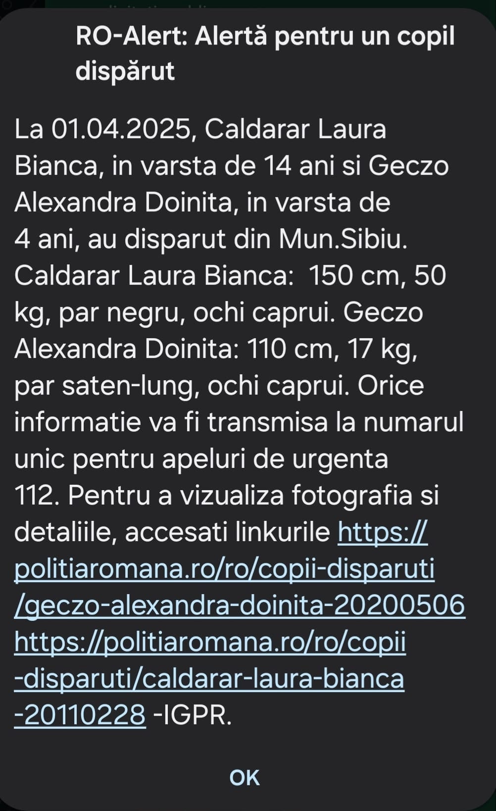 Actualizare: Cele două fete care au plecat de acasă au fost găsite în zona Gării