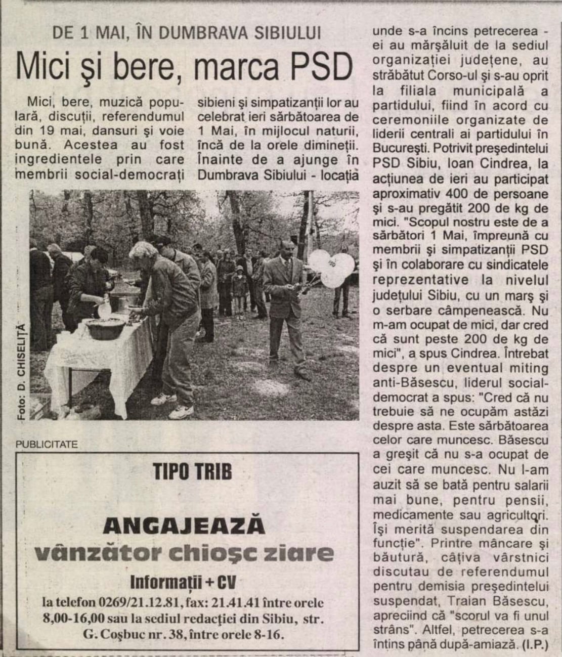 FOTO Ultimii 80 de ani de „1 Mai” la Sibiu: de la mitingurile de 30 de mii de oameni din anii 50, la apatia din anii 90 și micii din Dumbrava anilor 2000. În 1945: ”Pregătiţi-vă pentru lumea nouă, progresistă!”