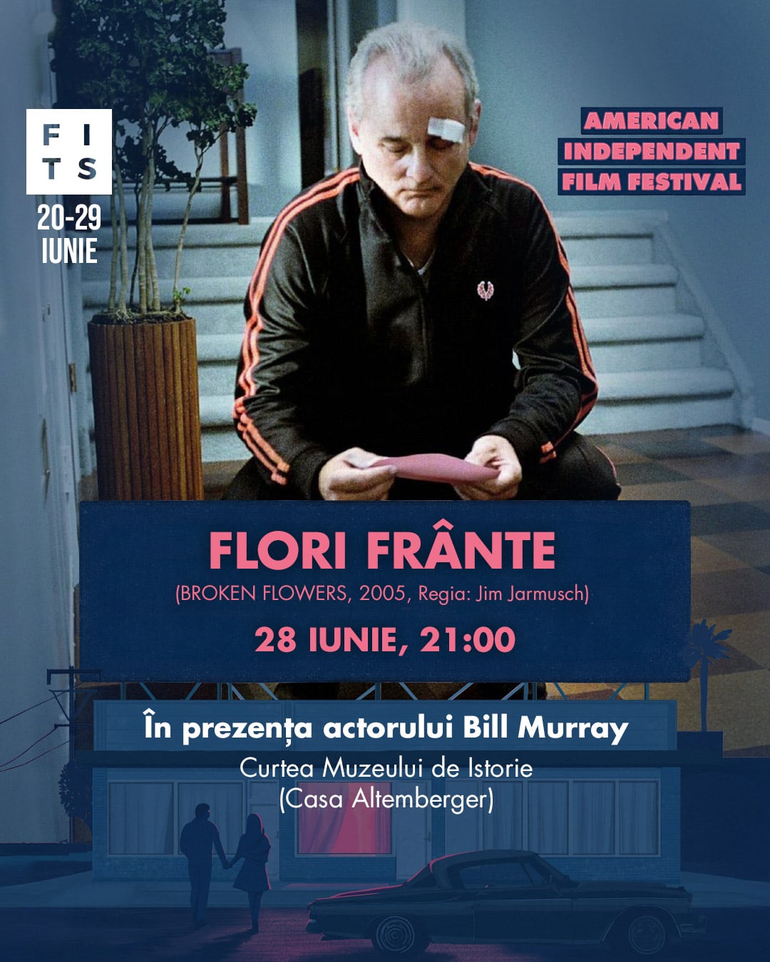 Proiecții de film în curtea Muzeului de Istorie, pentru prima dată la FITS. Actorul Bill Murray, prezent la una dintre ele