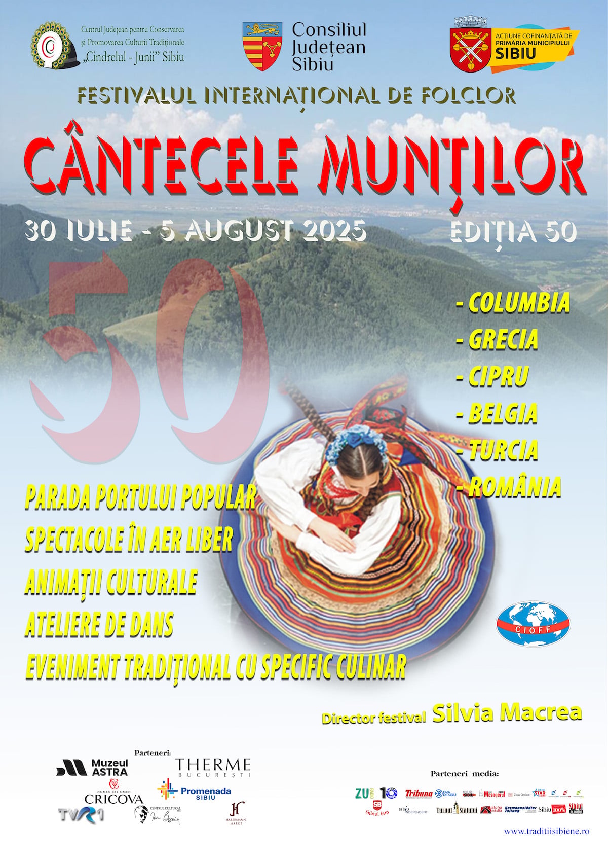 Sibiul devine pentru câteva zile capitală a folclorului internațional, în cadrul Festivalului CÂNTECELE MUNȚILOR