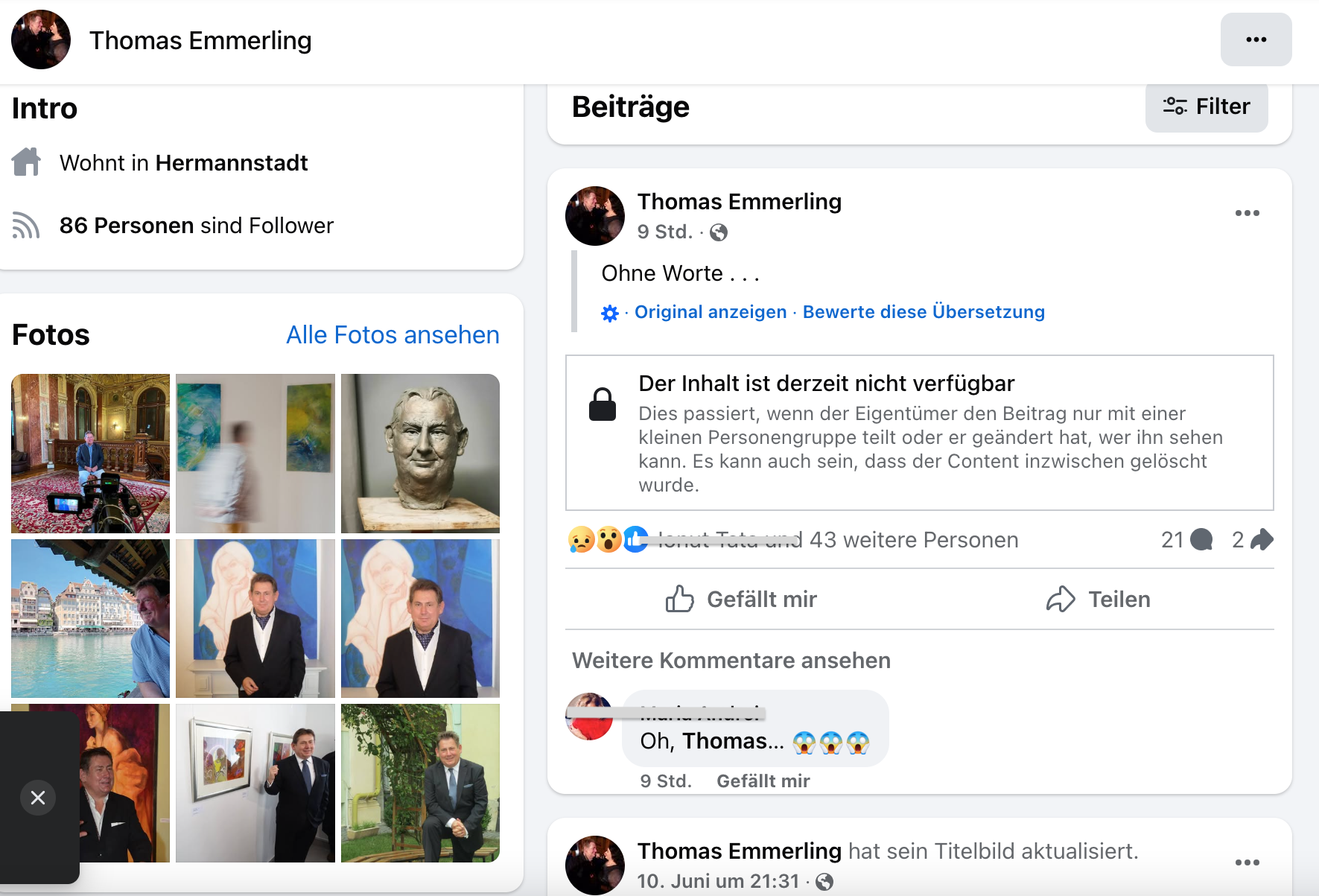 Gabriel Tischer, președintele FDGR Sibiu, chemat la poliție după un incident cu un colecționar de artă. „Parohia Evanghelică a fost victima unui impostor”