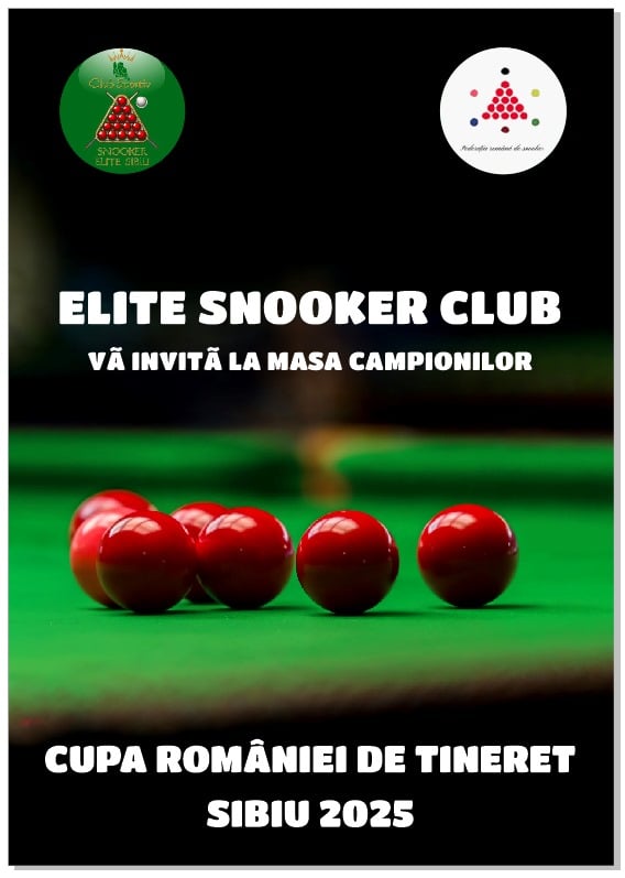 Sibiul găzduiește în acest weekend „Cupa României de Tineret la Snooker” și deschiderea Elite Snooker Club