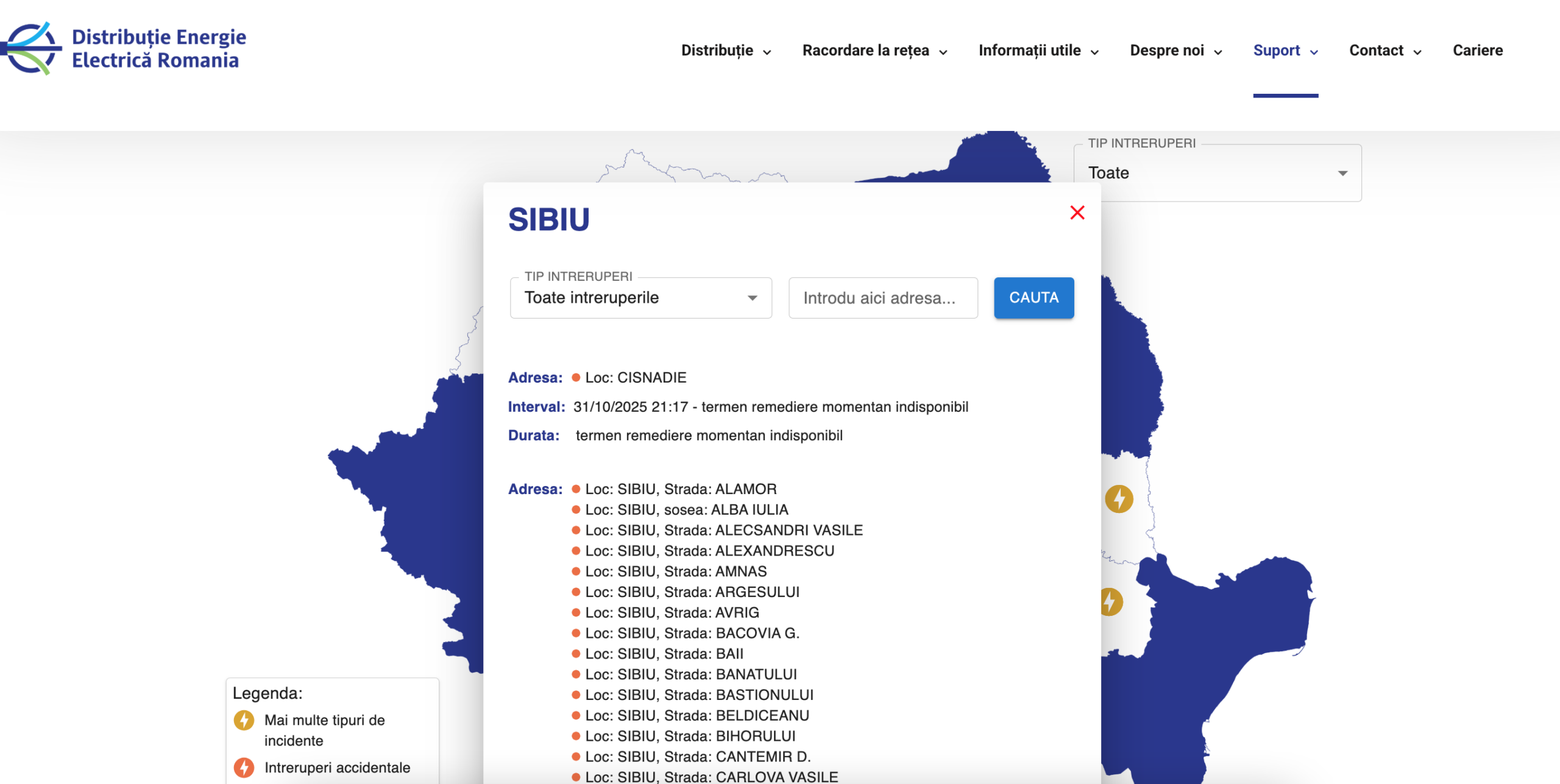 Sibienii de pe aproape 70 de străzi din oraș au rămas vineri seara fără curent: termenul de remediere, necunoscut