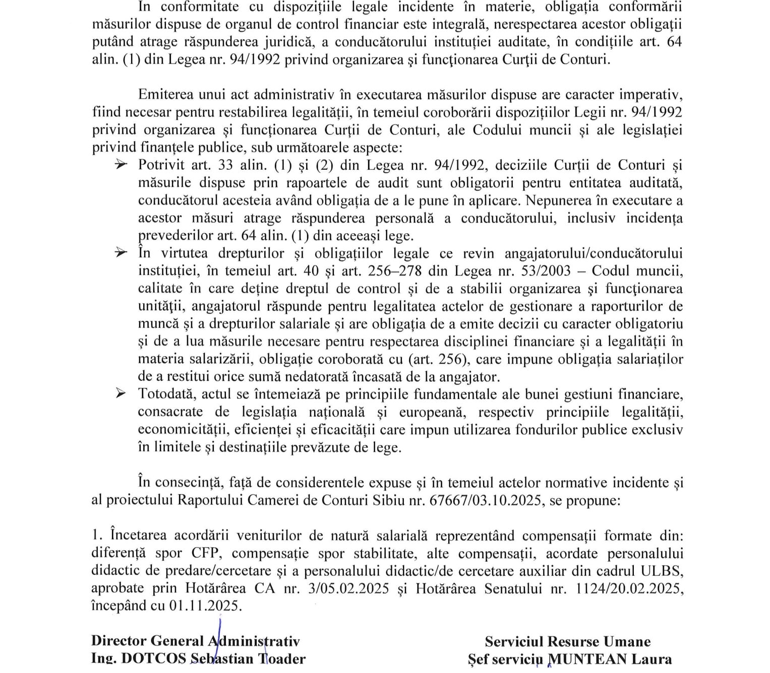 <mark class='ep-highlight'>ULBS</mark> taie sporurile angajaților pe care <mark class='ep-highlight'>Curtea</mark> de <mark class='ep-highlight'>Conturi</mark> le-a găsit ilegale. Încă nu se știe cum vor fi recuperați banii dați din ianuarie 2023