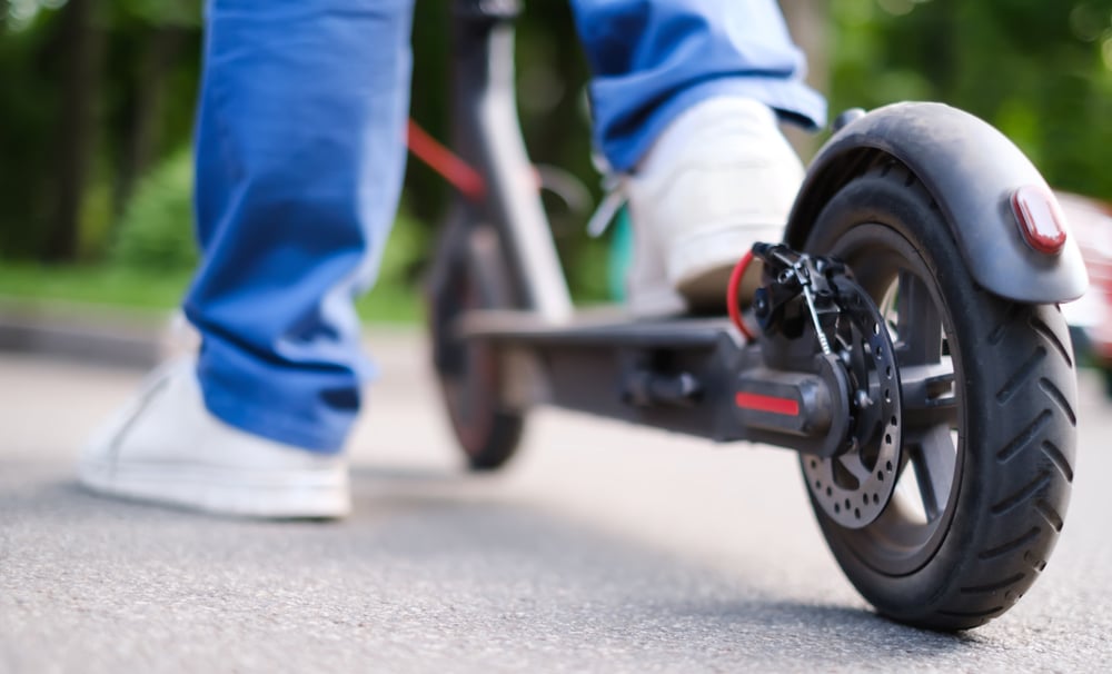 Electric scooter ready to go