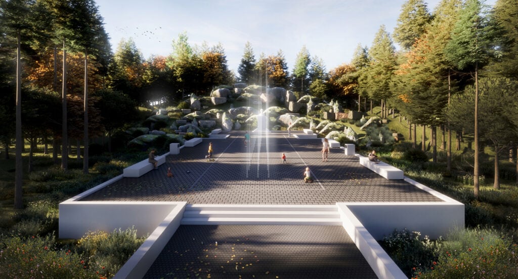 Simulare a grădinii Mihai Eminescu. Sursa: Primăria Sibiu