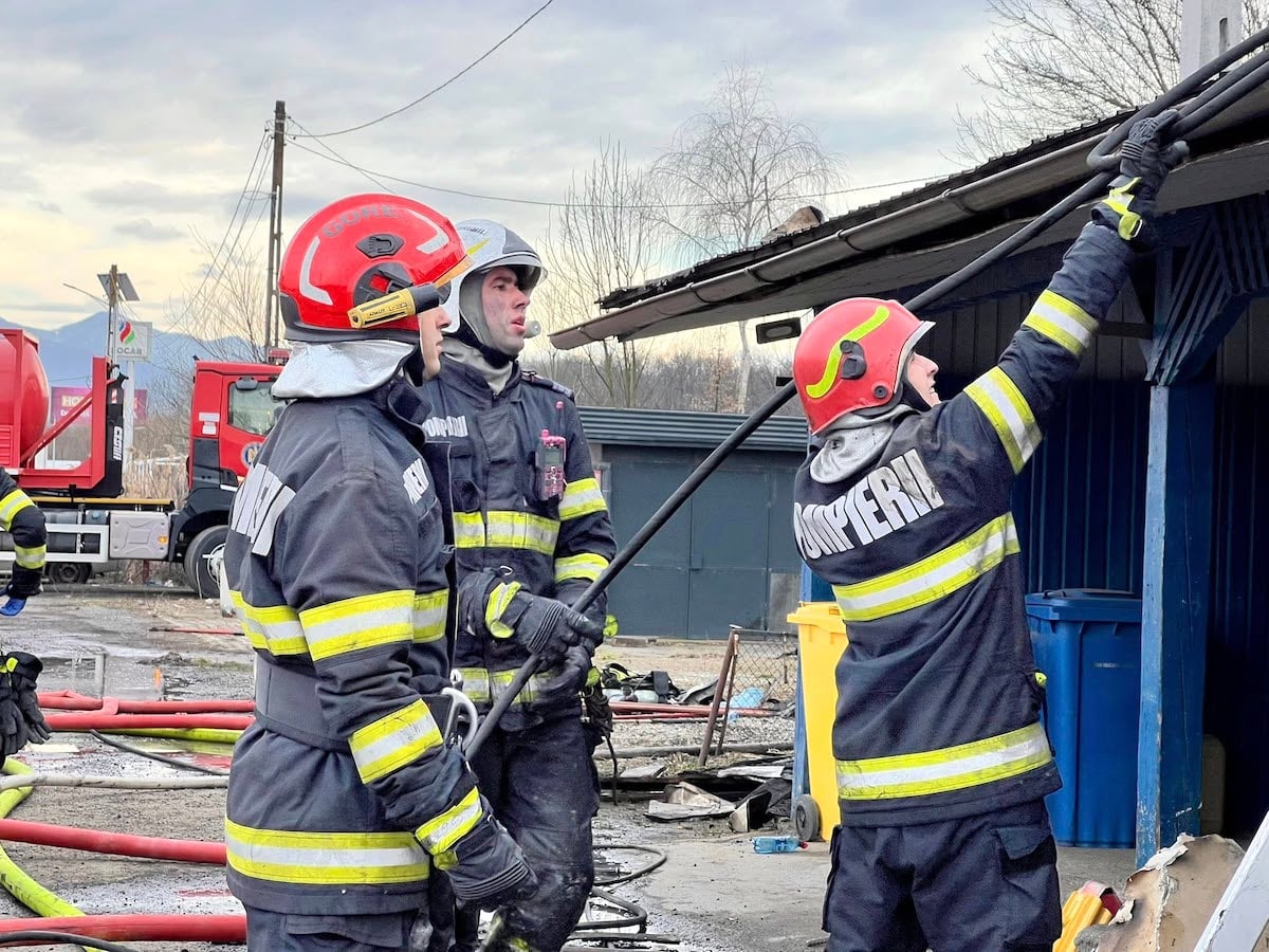 ISU Sibiu publică imagini impresionate de la incendiul din Veștem cu un mesaj ferm: „Nu mai ardeți vegetația uscată!”