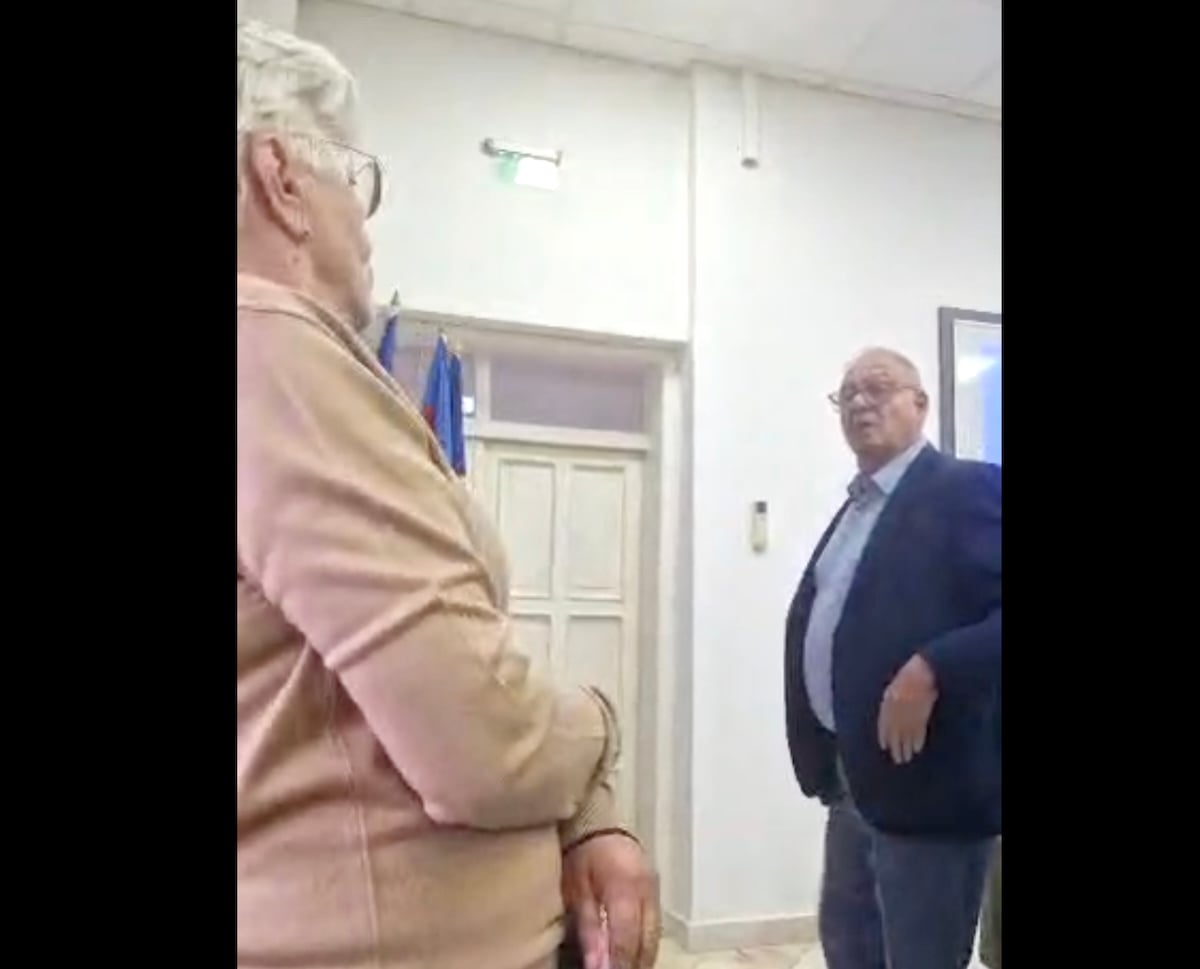 Gheorghe Huja și un cetățean din Cisnădie, în Consiliul Local / Foto: Captură video