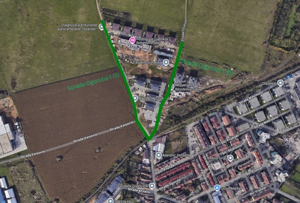 Google Maps Satelit Str. Ogorului, foto primarie
