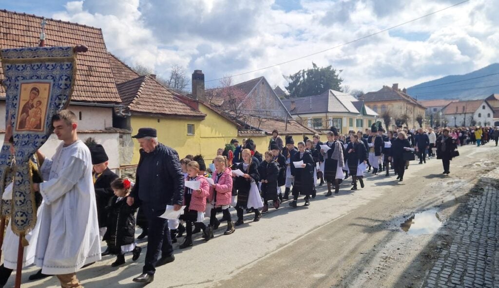 Rasinari, procesiune, florii1