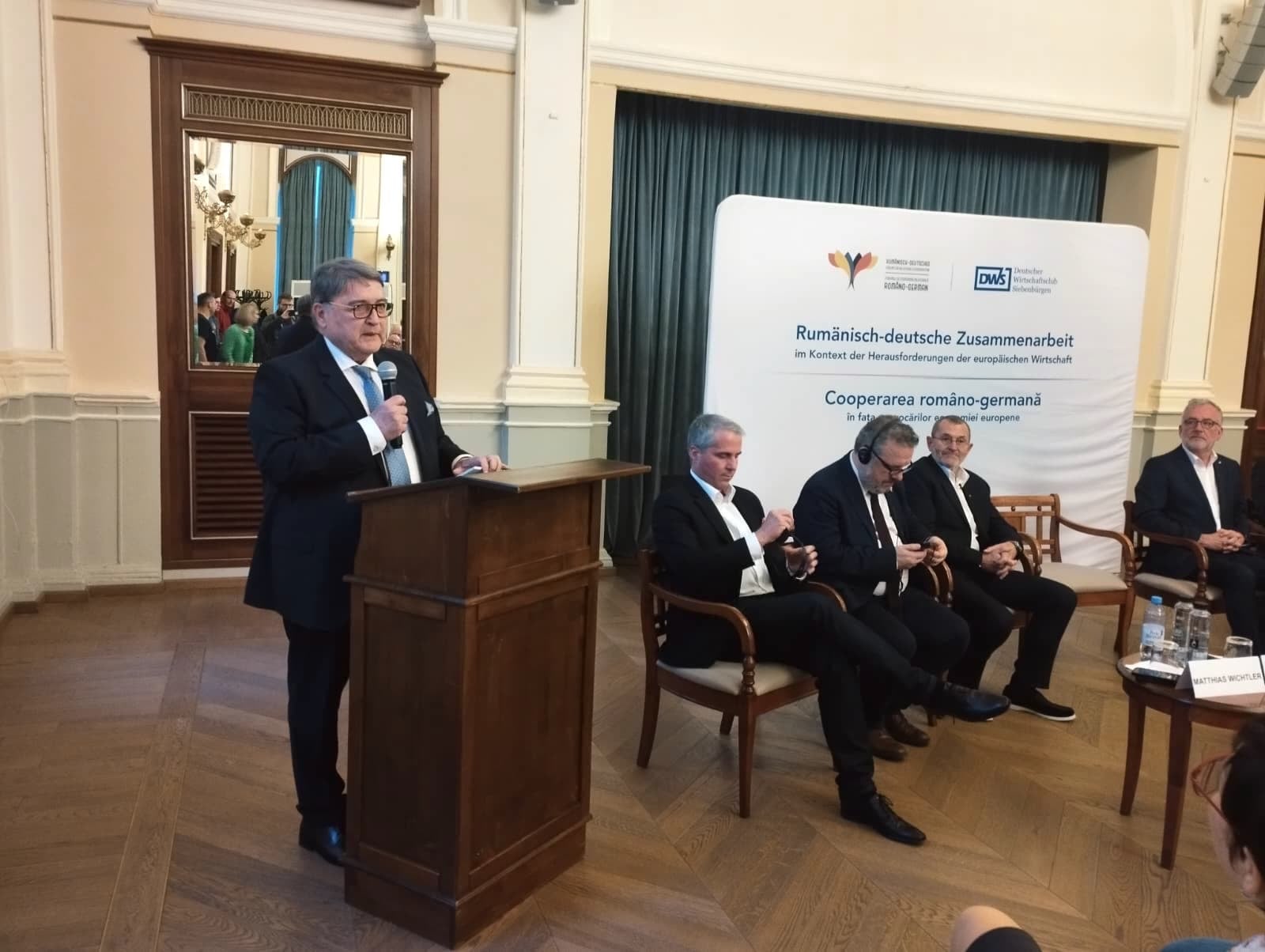 Emil Hurezeanu, la Conferința „Cooperarea româno-germană în contextul provocărilor economiei europene”. Sibiu, 8 aprilie 2026