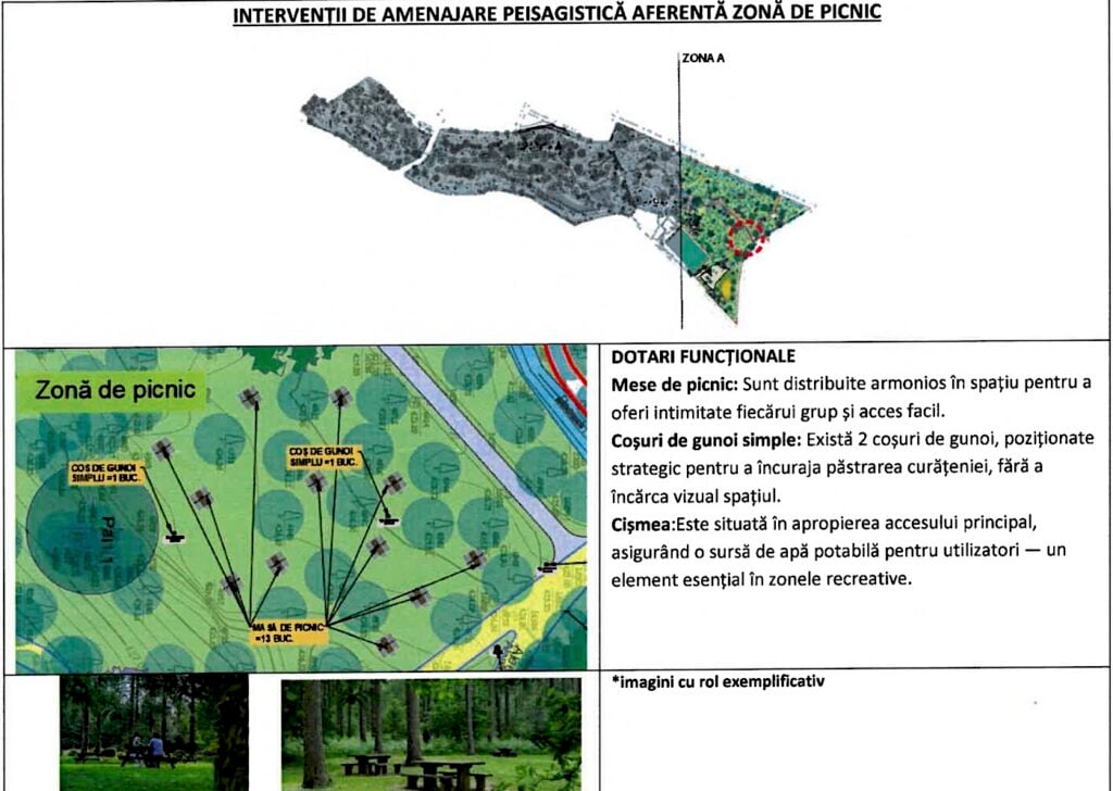 Zona de picnic propusă pentru zona A. Sursa foto: documentația licitației