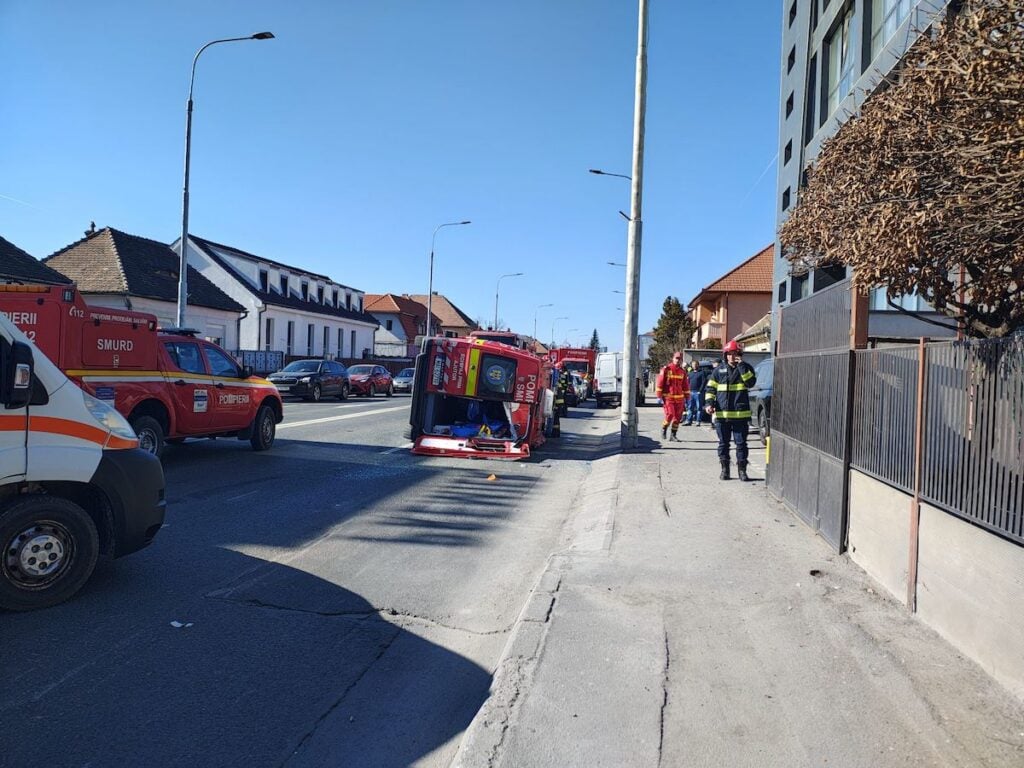 Accidentul din 7 martie în care a fost rănit bebelușul de șase luni. Sursa foto ISU Sibiu