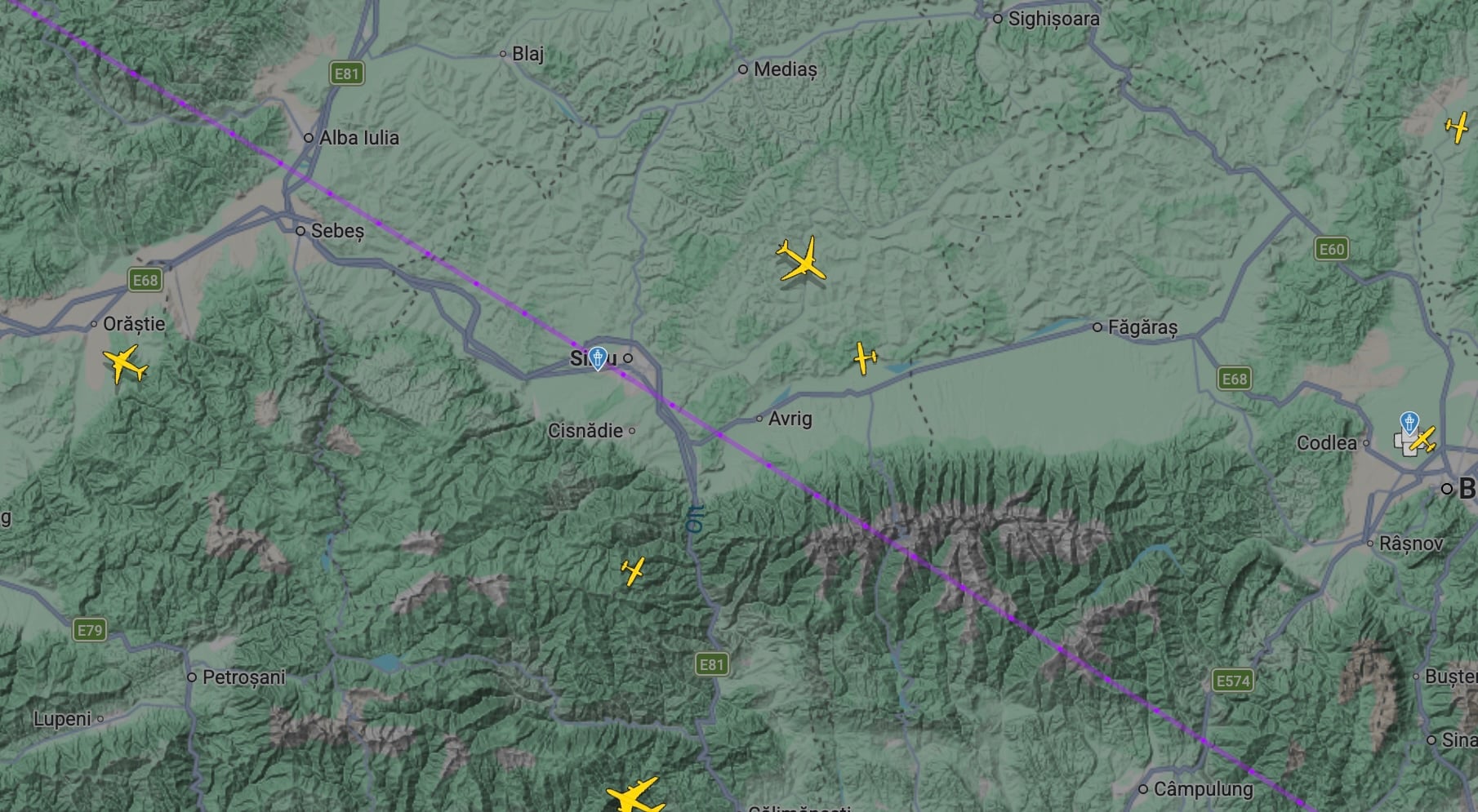 Sursa foto: Captură flightradar.ro