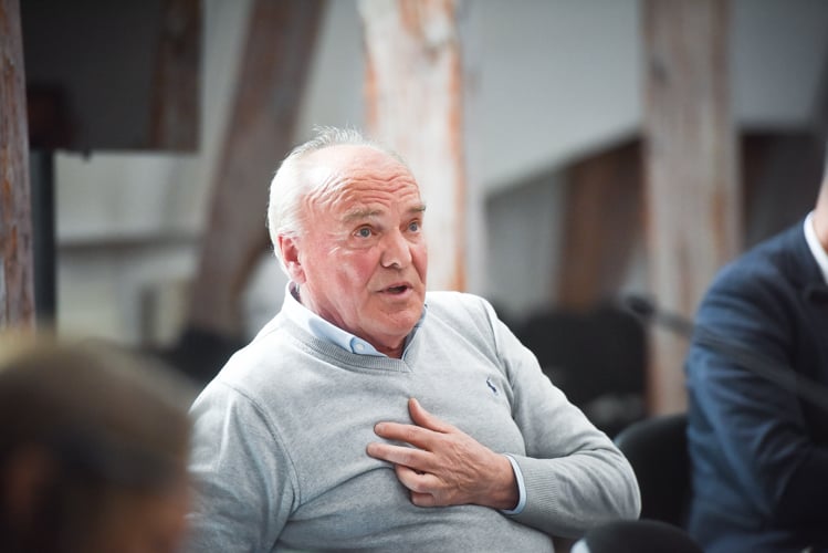 Werner Rudolf Keul, la o dezbatere pe subiectul noului Plan urbanistic general al Sibiului. Sursa foto: turnulsfatului.ro