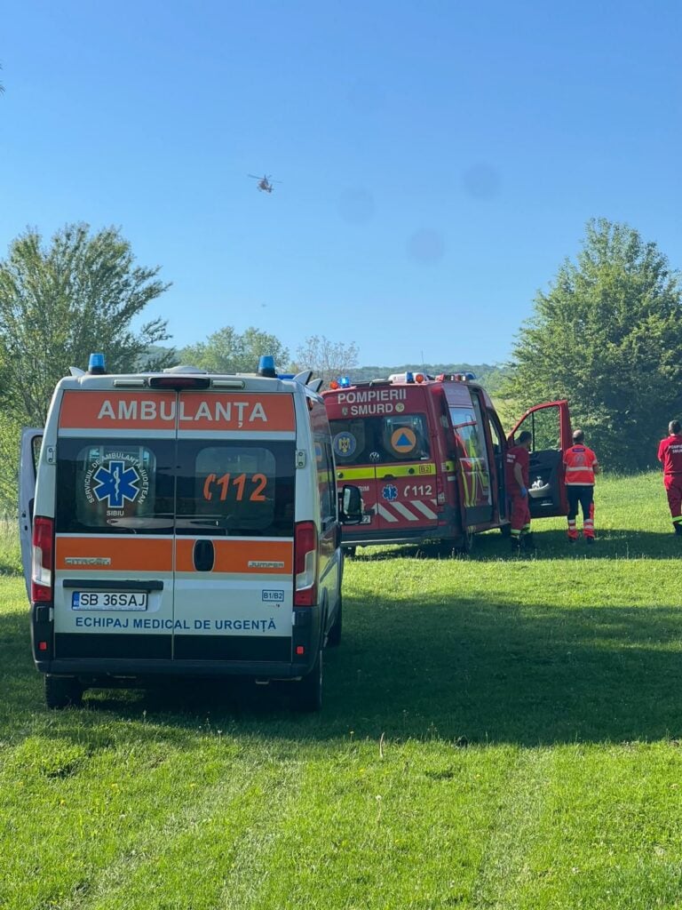 Bărbatul a ajuns în stare gravă la spital. Sursa foto: ISU Sibiu