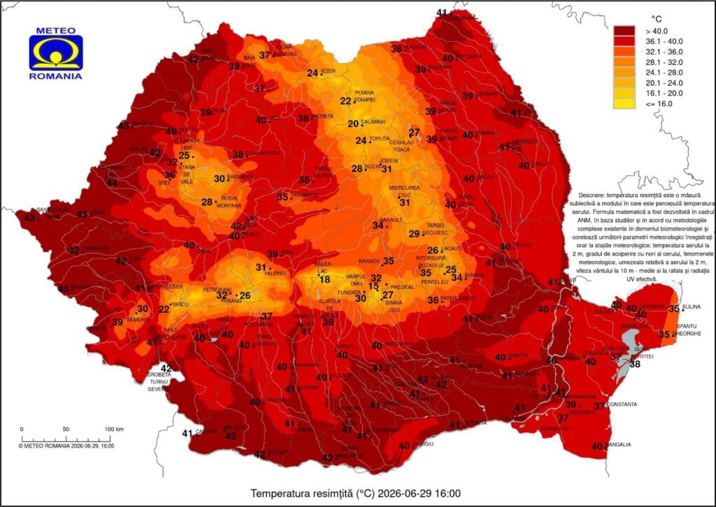 Temperatura resimțită. Foto ANM